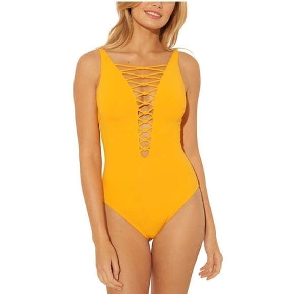 New! Bleu Rod Beattie Plunge One-Piece Swimsuit - Picture 1 of 8